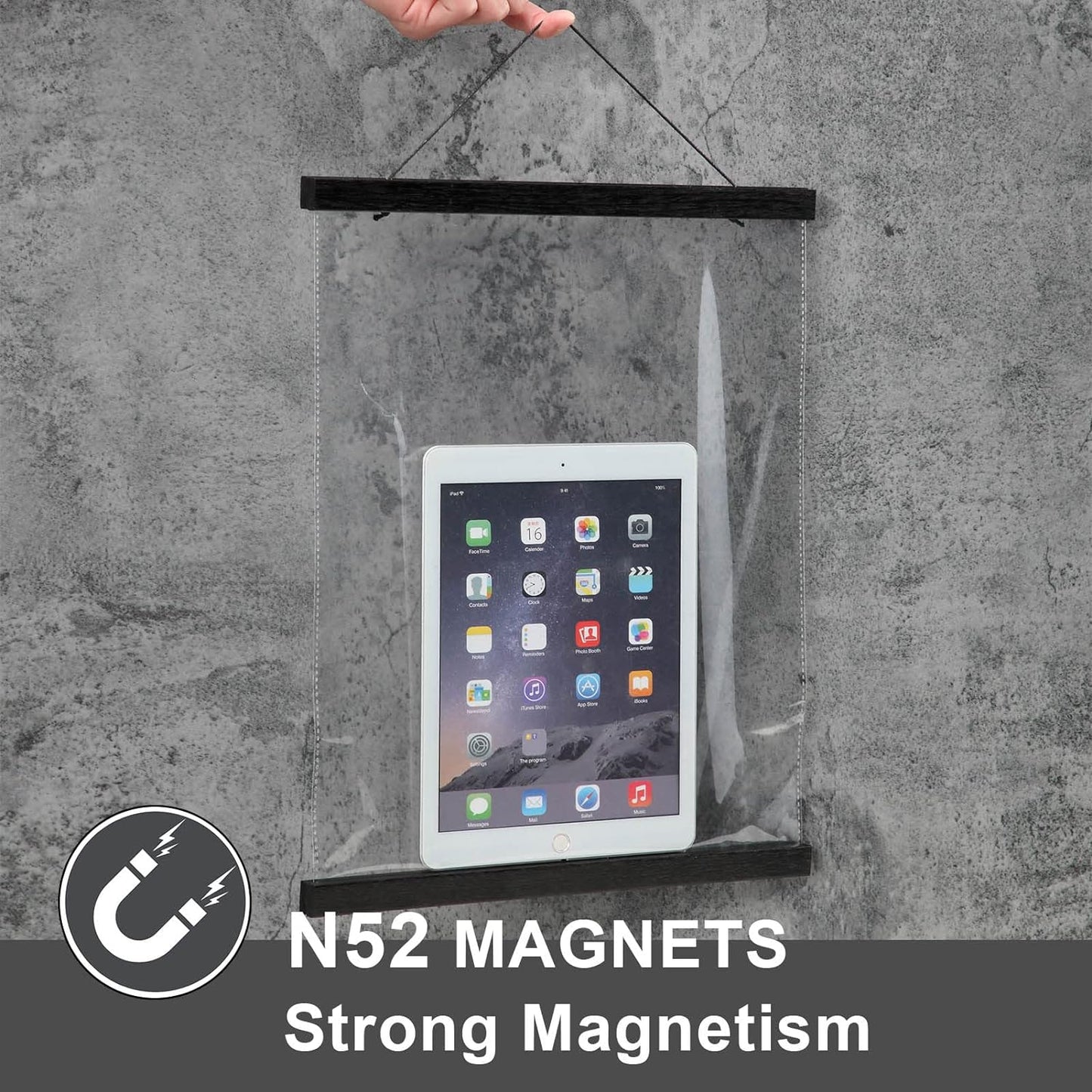 WITCOLOR Magnetic Poster Hanger Frame, 8x10 8x12 8x20 Black Poster Frames Wood Wooden Magnet Hanging Kit for Walls Print Poster Canvas Artwork Diamond Painting