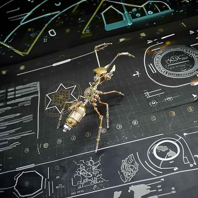 3D Steampunk Metal Insect Bug Mechanical Sculpture Insect Puzzle Ant Model Engineering Puzzle DIY Projects for Birthday Present,Funny (Ant)