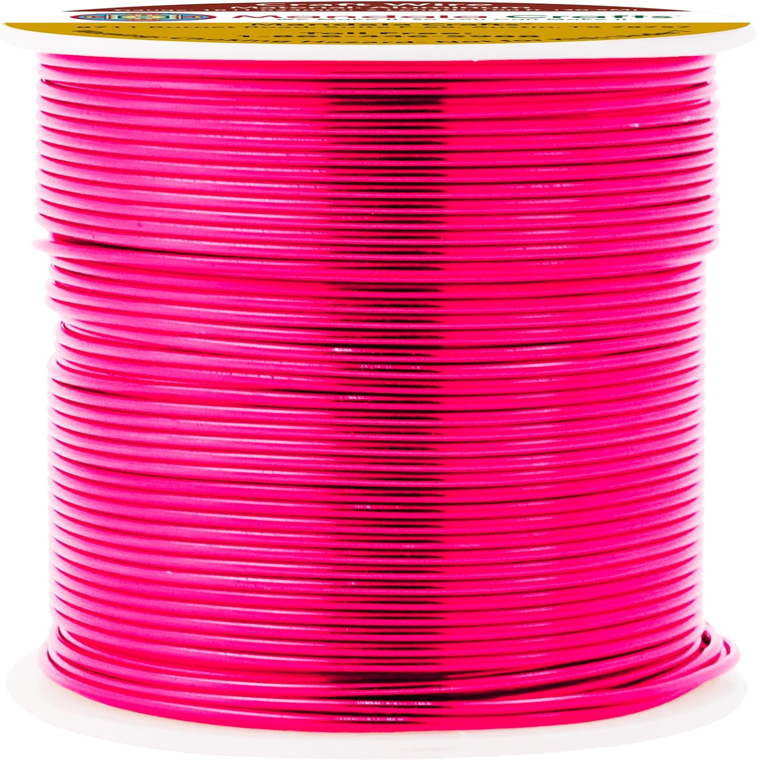 Mandala Crafts 18 Gauge Anodized Aluminum Craft Wire for Jewelry Making - 100 FT Colored Flexible Hot Pink Wire - Bendable for Bonsai Armature Crafting Sculpting - Crafty Corner