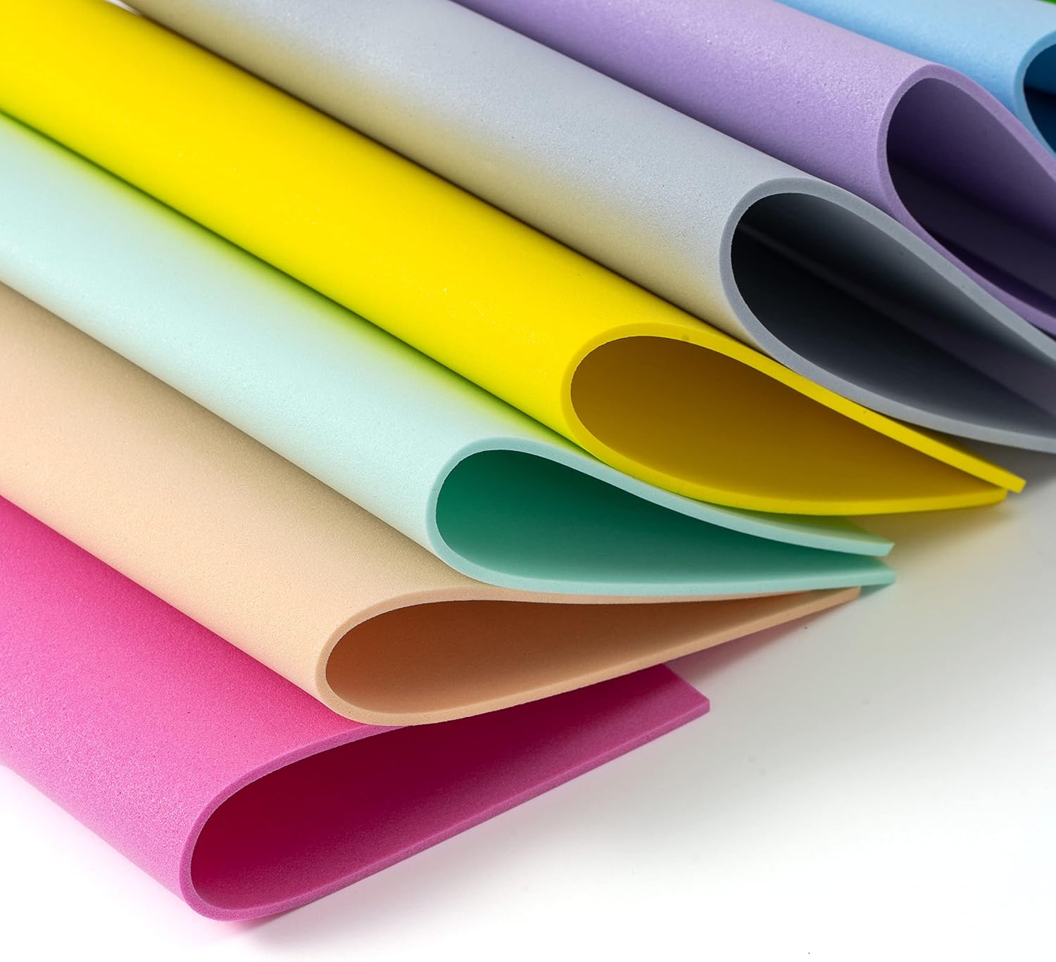 Crafare 8.5x5.5inch Colorful Foam Sheets Crafts 20 Assorted Colors 92 Pack 2mm Thick EVA Foam Sheet for School Project Supply Scrapbooking DIY Cosplay Handcraft - Crafty Corner