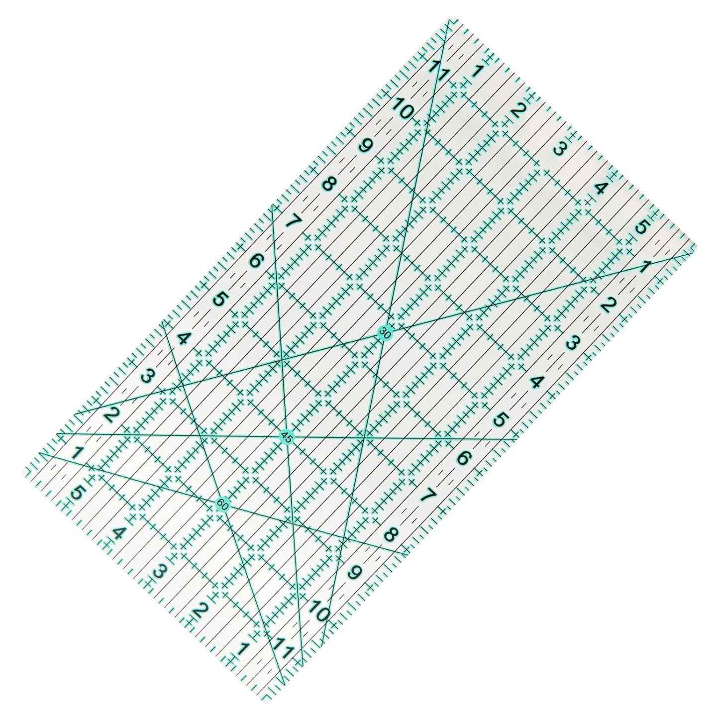 MANUFORE Quilting Ruler 6 * 12in Sewing Acrylic Anti-Slip Metric Ruler DIY Quilting Tools with Clear Printed Lines for Precise Cutting
