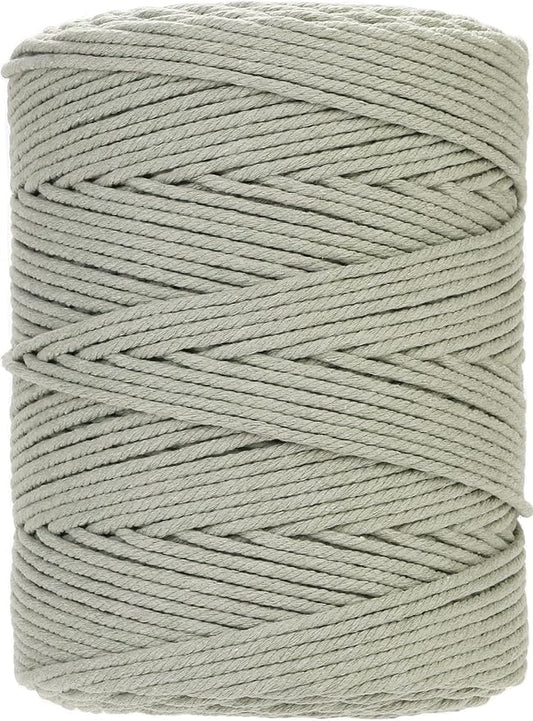 GOHOHOF Macrame Cord 4mm x 328yards Natural Macrame Cotton Rope Colored Macrame Rope Soft Cotton Cord Macrame Supplies Craft Rope Macrame Yarn for Plant Hanger Wall Hanger Dreamcatcher(Pea Green)