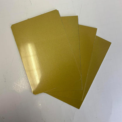 Blank Metal Plates for Laser Engraving - 4 Pack | Aluminum Sheets 0.020" Thick | CO2, Diode, Fiber Laser Compatible | Multiple Sizes & Colors (Gold (engraves black), 2x6.25 inch)