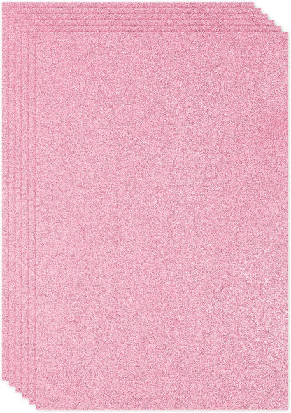 PATIKIL 2mm(1/10") Thick Non Adhesive Glitter Foam Sheet 16x24inch(40x60cm) Pink, EVA Shiny Foam Board for Craft, 6 Pcs