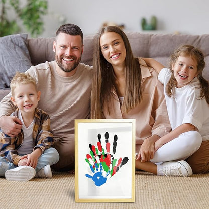 80S Family Handprint Kit, Handprint Art Craft DIY Kit, Baby Hand Print Gift for New Moms, Parents, Grandparents, 6 Safe, Non-Toxic Paints, Ideal for Mother's Day, Father's Day, Anniversary & More