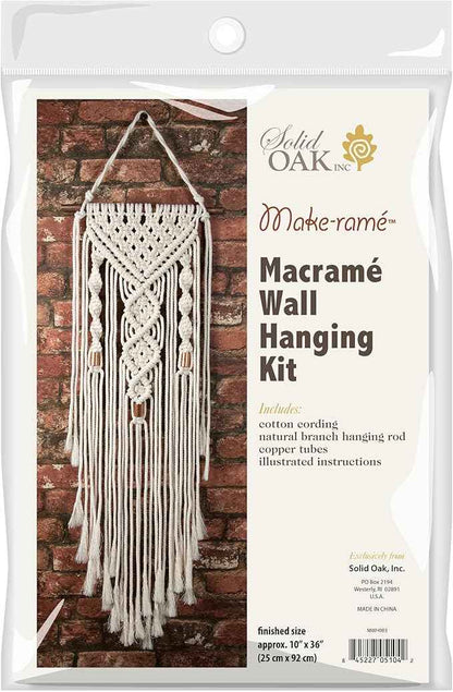 Solid Oak Macramé Wall Hanger Kit - Double Twist, Original version