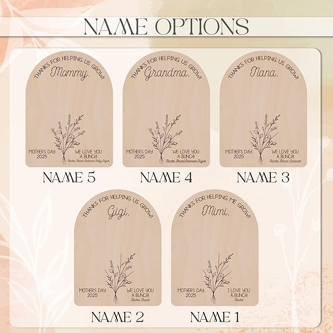 Personalized Handprint Wood Sign for Mom, Grandma, or Nana – DIY Paint Kit Not Included – Custom Wooden Plaque – Mother’s Day Keepsake – Family Handprint Art – Gift for Parents