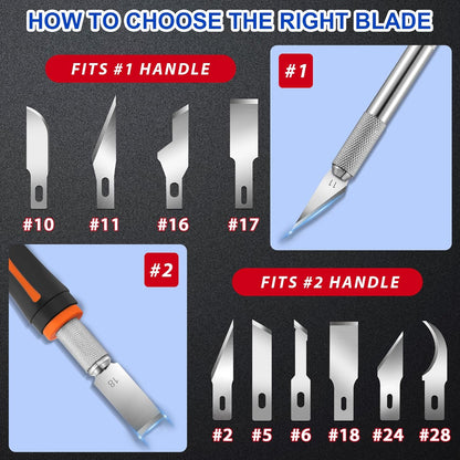 DIYSELF 150 PCS Hobby Knife Replacement Blades, 24 Sharp Exacto Knife Blades, Hobby Knife Blade Refills with Storage Case, High Carbon Steel Exacto Blades for Craft, Scrapbooking, Stencil (#28)