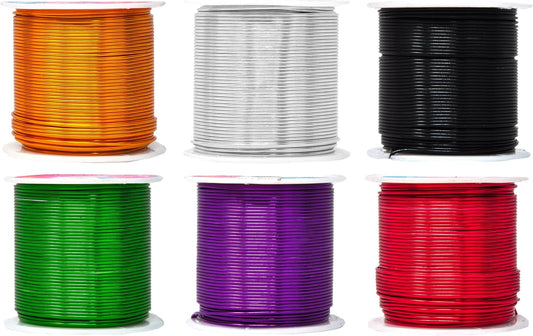 Mandala Crafts 18 Gauge Anodized Aluminum Craft Wire for Jewelry Making - 450 FT Colored Flexible Silver Black Gold Purple Red Kelly Green Wire - Bendable for Bonsai Armature Crafting Sculpting - Crafty Corner