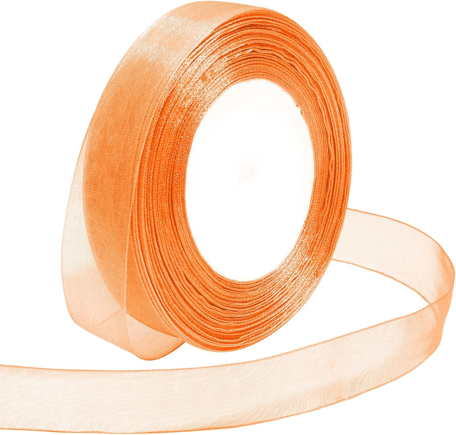 Ribbon for Gift Wrapping 3/4 inch Orange Sheer Organza Ribbon for Flower Bouquet Tulle Thin Chiffon Ribbons for Wedding Invitations Christmas Halloween Presents Decorations Crafts 50 Yards - Crafty Corner