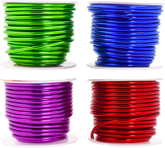 Mandala Crafts 8 Gauge Anodized Aluminum Craft Wire for Jewelry Making - 128 FT Colored Flexible Rainbow Wire - Bendable for Bonsai Armature Crafting Sculpting - Crafty Corner