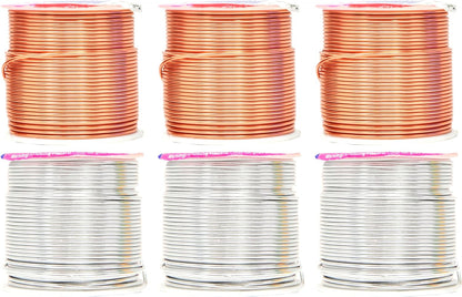 Mandala Crafts 16 Gauge Anodized Aluminum Craft Wire for Jewelry Making – 390 FT Colored Flexible Silver Copper Tone Wire - Bendable for Bonsai Armature Crafting Sculpting - Crafty Corner