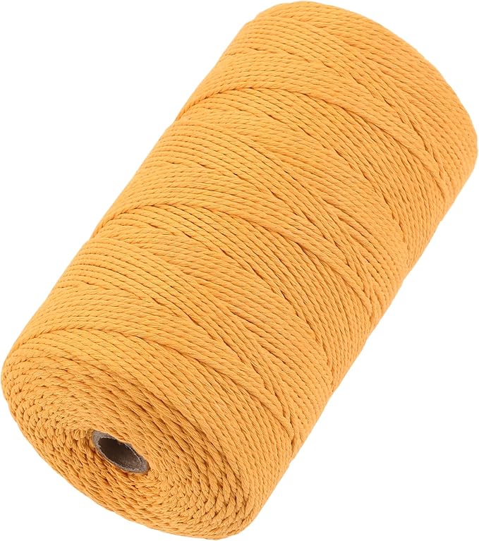 Cotton Macrame Cord 2mm x 382yards Natural Colored Macrame Supplies, Soft Craft Cotton Rope for Plant Hanger Wall Hanger Dreamcatcher (Orange)
