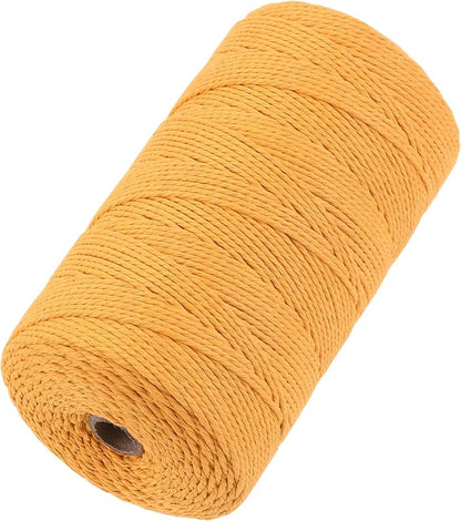 Cotton Macrame Cord 2mm x 382yards Natural Colored Macrame Supplies, Soft Craft Cotton Rope for Plant Hanger Wall Hanger Dreamcatcher (Orange)