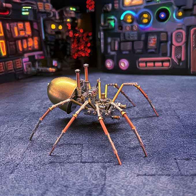 3D Puzzle Metal Model Kits Spider DIY Projects Hobby Kit,Arts & Crafts Making Metal Building Christmas Birthday Gifts (Mechanical Spider E)