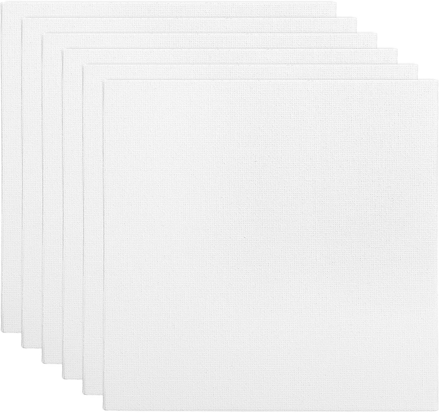 PATIKIL 6x6 Canvas Boards for Painting, 6 Pack 100% Cotton Square Triple Primed Stretched Blank Art Canvas Panel Bulk Thin for Acrylic, Oil, Tempera Paints, White