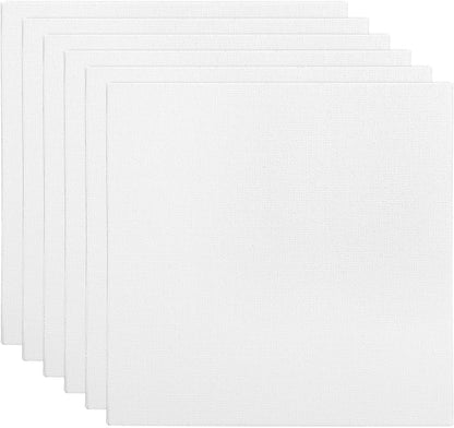 PATIKIL 6x6 Canvas Boards for Painting, 6 Pack 100% Cotton Square Triple Primed Stretched Blank Art Canvas Panel Bulk Thin for Acrylic, Oil, Tempera Paints, White