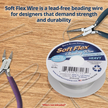Soft Flex 49 Strand Beading Wire - Heavy 0.24 Diameter - 10 Feet Nylon Design Wire - Crafty Corner