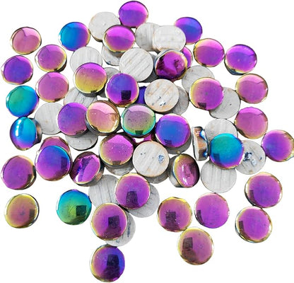 500g/1.1lb Round Ceramics Mosaic Tiles,120PCS DIY Making Creative Ceramic Mosaic Tiles for DIY Craft Plates Flowerpots Vases Cups Mosaic Making Supplies (0.78 inch Rainbow Round)