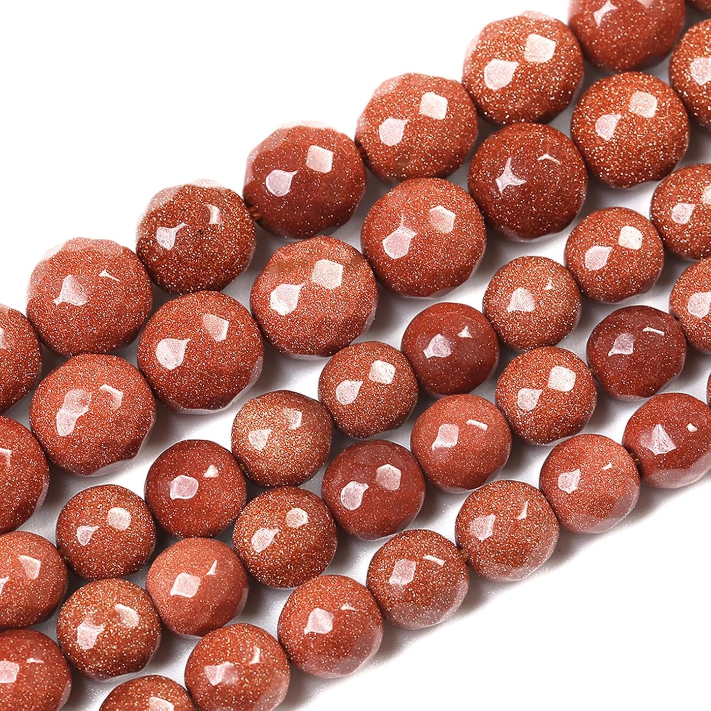 36pcs 10mm Natural Gold Sandstone Beads Faceted Stone Energy Healing Beads for Jewelry MakingDIY Bracelet Necklace Accessories 15" (10mm, Faceted Gold Sandstone)