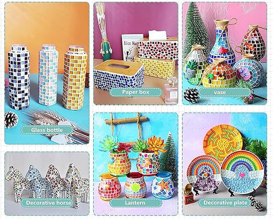 500g Mixed Color Irregular Crystal Mosaic Tiles,Tiny Mosaic Tile DIY Hobbies Children Handmade Crystal Craft for Craft Bathroom Kitchen Home Decoration DIY Art Projects,0.4X0.4 Inch(Yellow Series)