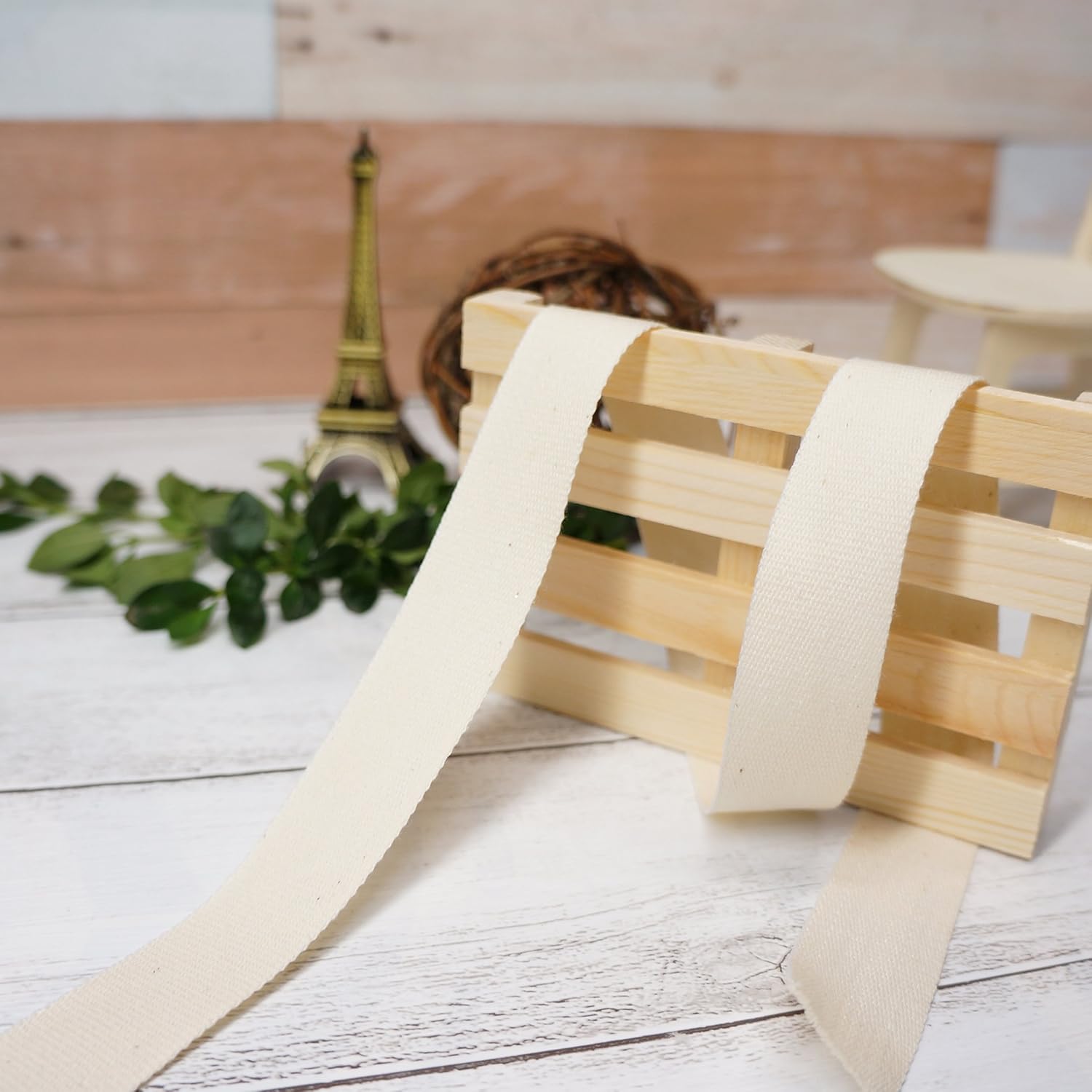 CT CRAFT LLC Ivory Cotton Ribbon 7/8" x 10 Yards for Home Décor Gift Present Wrapping DIY Crafts Birthday Wedding Bouquet Christmas - Crafty Corner