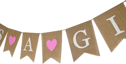 MEEDEE Burlap Banner Welcome Baby Girls Banner Rustic Baby Shower Party Favors Decorations Banners and Signs Baby Shower Bunting Pink (3 Pieces) - Crafty Corner
