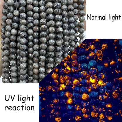 12MM 32pcs Natural Flame Yooperlite Stone Energy Beads Round Loose Beads for Jewelry Making DIY Bracelet Necklace 1 Strands 15"