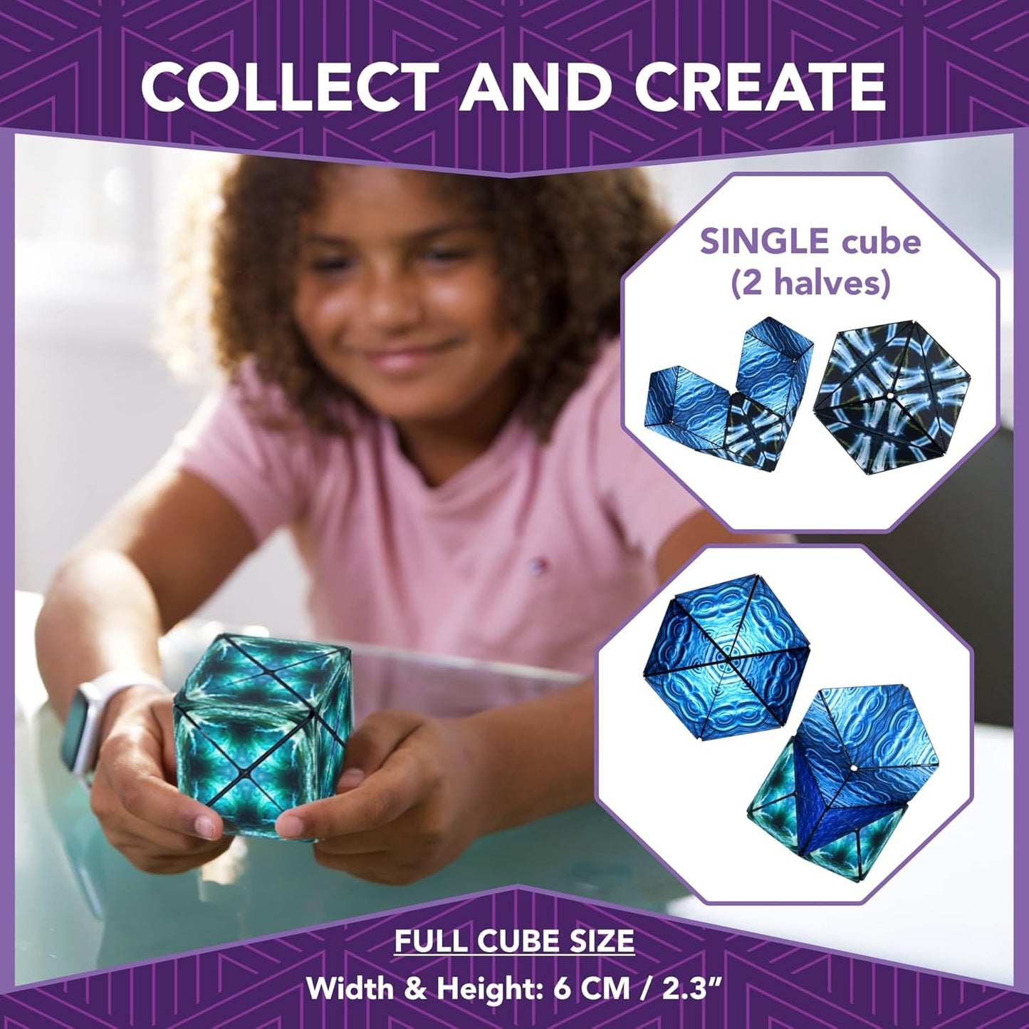 Duomoto Magnetic Transforming Cube - Shape Shifting Double Creativity Puzzle w/ 96 Rare Earth Magnets - Transforms Into Over 100 Shapes - by Fun in Motion Toys - Creators of Shashibo & Cubendi
