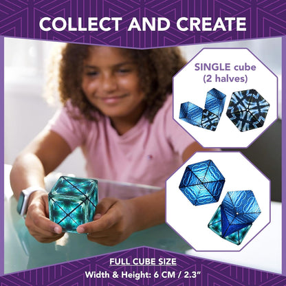 Duomoto Magnetic Transforming Cube - Shape Shifting Double Creativity Puzzle w/ 96 Rare Earth Magnets - Transforms Into Over 100 Shapes - by Fun in Motion Toys - Creators of Shashibo & Cubendi