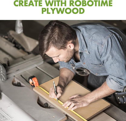 ROBOTIME 6-Pack Basswood Sheets 1/8" - 12 x 16 x 1/8 Inch - 3mm Plywood Sheets for Laser Cutting, Engraving & Wood Burning (Pyrography) - Thin Unfinished Wood Boards for Craft