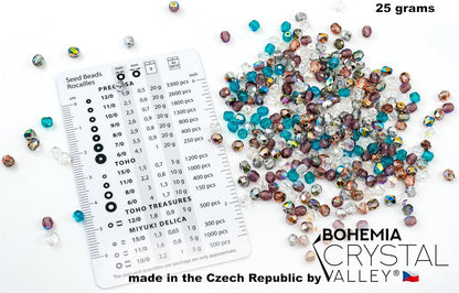 0.88oz (Approx. 300 pcs) Faceted Fire Polished Round Glass Beads 4mm (0.16in), Czech Republic Bohemian Glass Transparent Mix