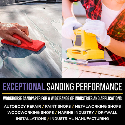 Dura-Gold Premium 2000 Grit PSA Purple Film Ceramic Longboard Sandpaper, 2-3/4" Wide Continuous 20 Yard Roll - Self Adhesive Stickyback for Auto & Wood Air File Long Board Sanders, Hand Sanding Blocks
