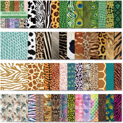 Square Origami Paper 6x6 Double Sided 50 Sheets 50 Colors 70GSM Origami Kit Japanese Chiyo Easy Fold Arts Crafts DIY Handwork Beginner Animal Fur - Crafty Corner