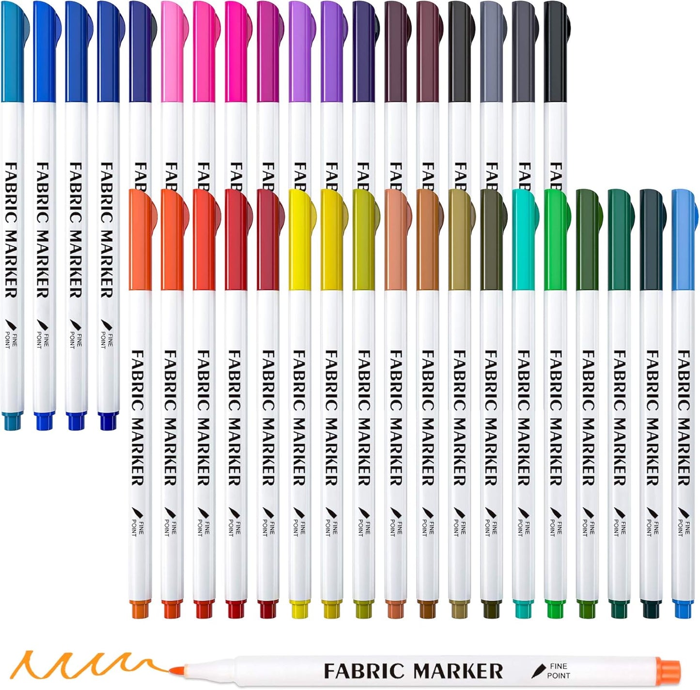 Fabric Markers, Lelix 36 Colors Permanent Fabric Pens for Writing Painting on T-Shirts Clothes Sneakers Canvas, Child Safe & Non-Toxic for Kids Adults - Crafty Corner