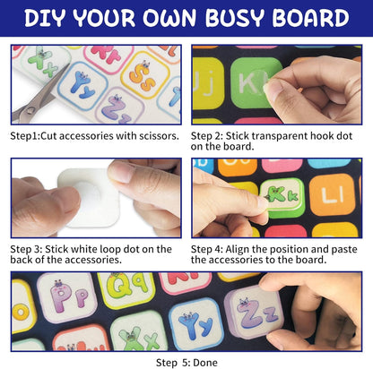Montessori Busy Board for Boys 1 2 3 4 Year, Sensory Toys for Toddlers 1-4, Ideal for Travel and Preschool - ABCs, 123s, Shapes, Colors, Animals, Weather, Birthday Gifts