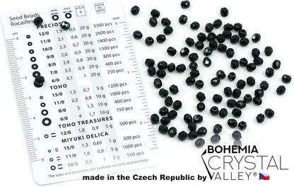 100pcs Faceted Fire Polished Pressed Czech Glass Beads 4mm (0.16in), Jet Black 23980