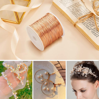 [328 Feet]28 Gauge Craft Wire Jewelry Wire 100M/0.3mm Rose Gold Plated Thin Brass Wire Soft Metal Wire Bulk for Jewelry Making - Crafty Corner