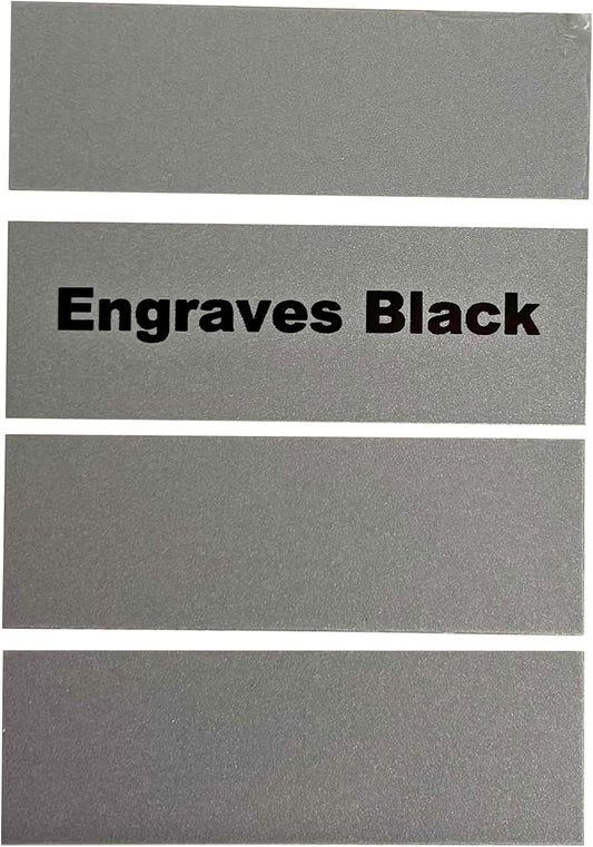 Blank Metal Plates for Laser Engraving - 4 Pack | Aluminum Sheets 0.020" Thick | CO2, Diode, Fiber Laser Compatible | Multiple Sizes & Colors (Silver (engraves black), 1x6.25 inch)
