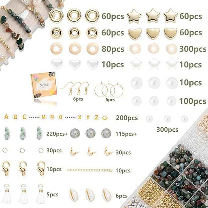 Xylise Jewelry Making Supplies Kit Natural Stone Beads for Irregular Natural Stone with for DIY Craft Bracelet Necklace Earrings for Adults(Agate)