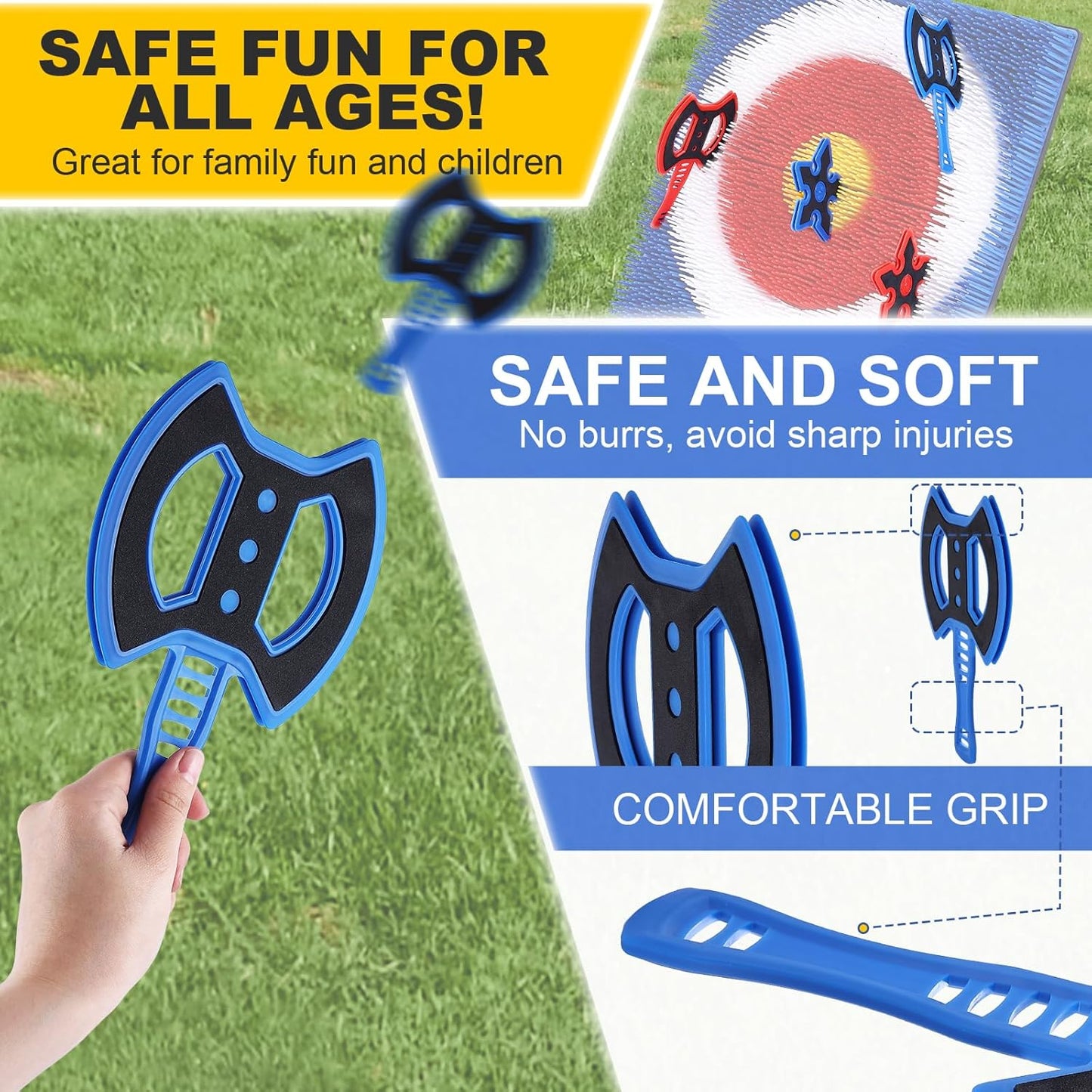 Throwing Axe for Axe Throwing Game for Backyard, Throwing Axe Set with Throwing Star for Outdoor Games, Durable and Fun for All Ages