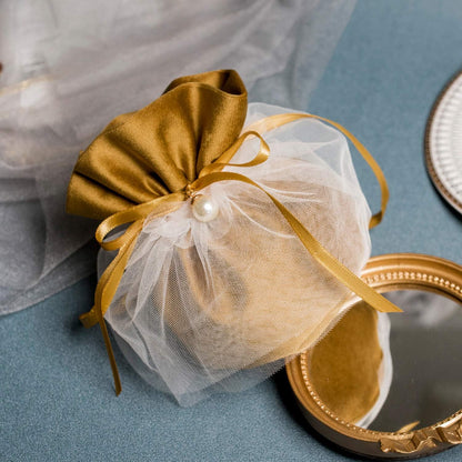 Humphrey's Craft 1/4 Inch Old Gold Double Faced Satin Ribbon - 50 Yards Variety of Color for Crafts Gift Wrapping DIY Bows Bouquet Decoration Sewing Christmas Tree Wedding Invitation Card. - Crafty Corner