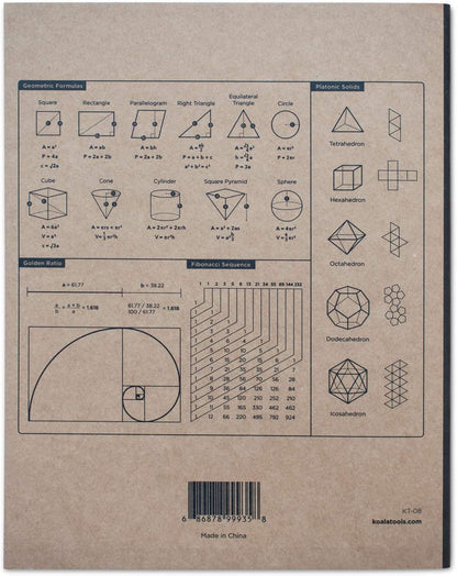 KOALA TOOLS | Dot Grid Graph Paper Notebook (1 Unit) | 7.75" x 9.75" Dotted Grid Quadrille 0.25" - Kraft Soft Cover with Light Blue-Tint Paper