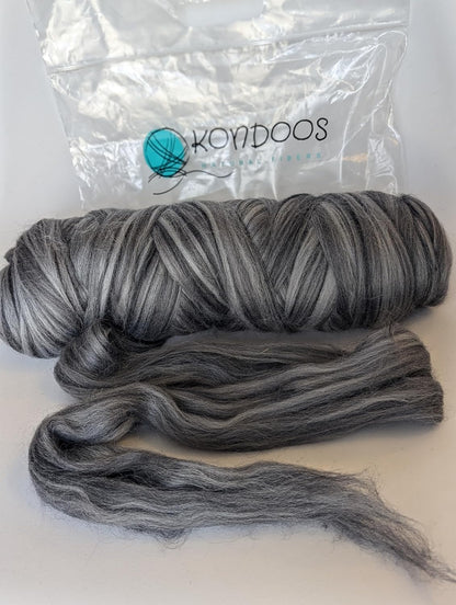 Multi Colored Natural Wool roving 1 lb. Best Wool for Needle Felting, Wet Felting, handcrafts and Spinning. (Midnight black1lb)
