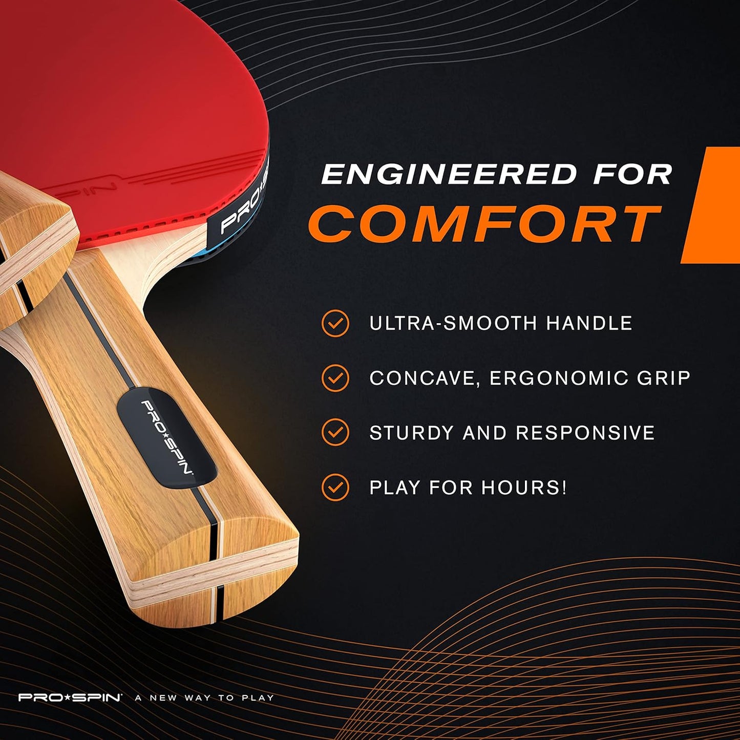 PRO SPIN Ping Pong Paddles - High-Performance Set with Premium Table Tennis Rackets, 3-Star Ping Pong Balls, Compact Storage Case | Professional Quality Ping Pong Paddle Set | Indoor & Outdoor Games