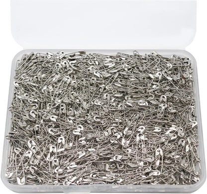 500PCS Safety Pins, 0.75Inch/19mm Small Safety pins, Rust Resistant Nickel Plated Steel Set for Crafting, Sewing, Rimming Fastening Clip Button for Garment Hang Tag (Silver)