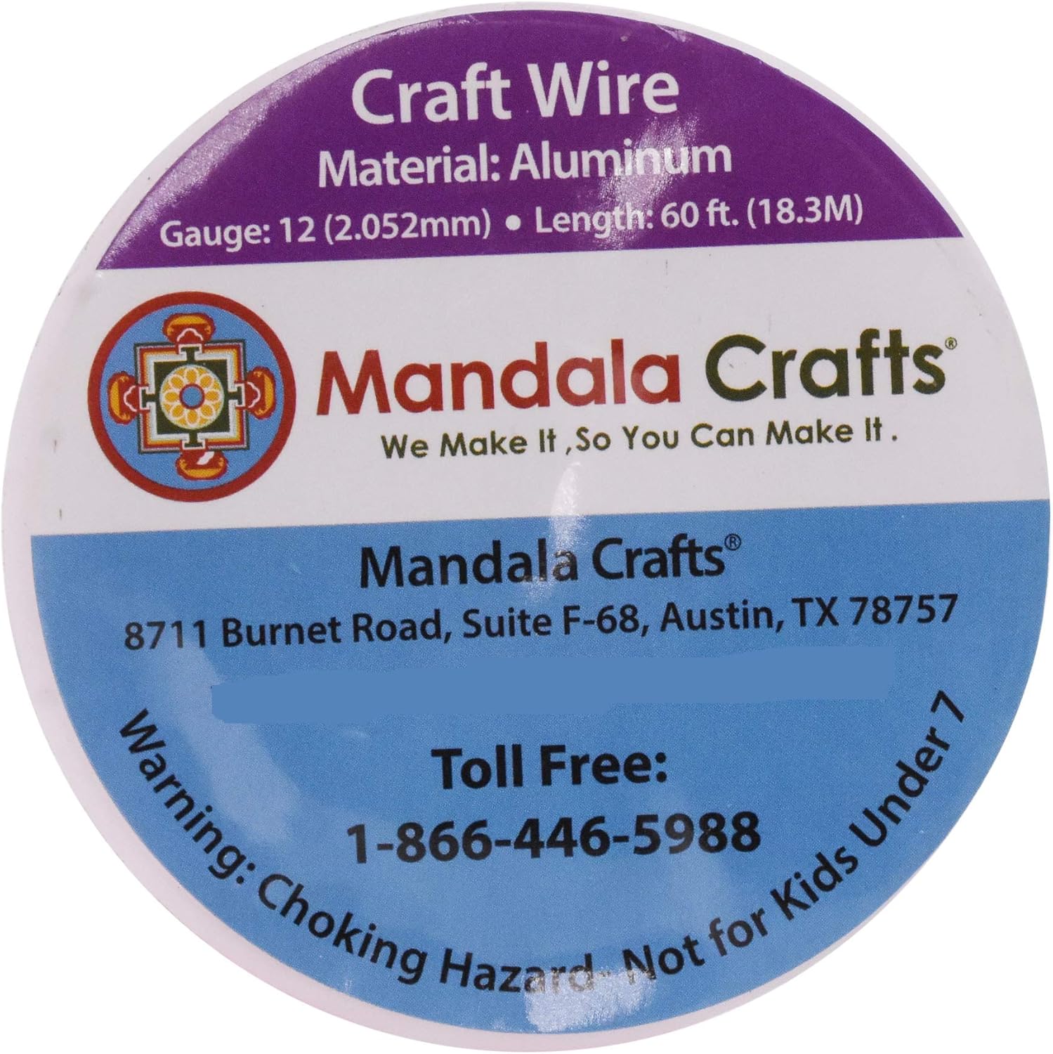 Mandala Crafts 12 Gauge Anodized Aluminum Craft Wire for Jewelry Making - 276 FT Colored Flexible Silver Lavender Purple Pink Ice Blue Turquoise Wire - Bendable for Bonsai Armature Crafting Sculpting - Crafty Corner