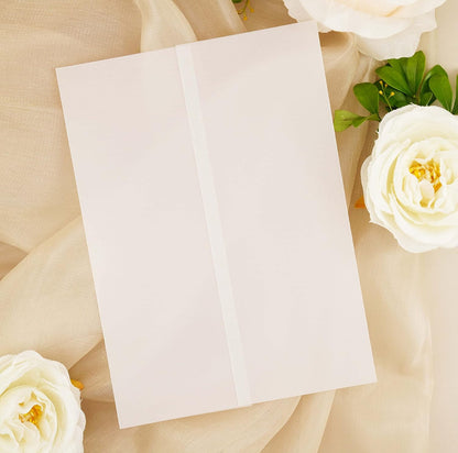 Puremigo 120 Pack Luxury Pre-Folded Vellum Jackets for 5x7 Invitations - Vellum Paper 5x7 Jackets - 115GSM Wedding Invitations Wraps - Transparent