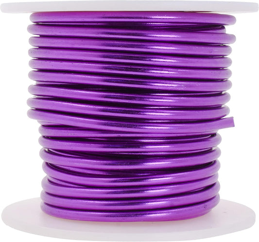 Mandala Crafts 8 Gauge Anodized Aluminum Craft Wire for Jewelry Making - 32 FT Colored Flexible Purple Wire - Bendable for Bonsai Armature Crafting Sculpting - Crafty Corner