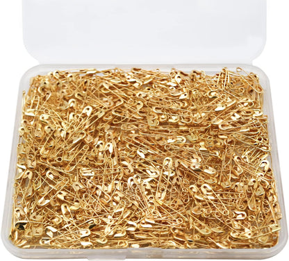 500PCS Safety Pins, 0.75Inch/19mm Small Safety pins, Rust Resistant Nickel Plated Steel Set for Crafting, Sewing, Rimming Fastening Clip Button for Garment Hang Tag (Gold)